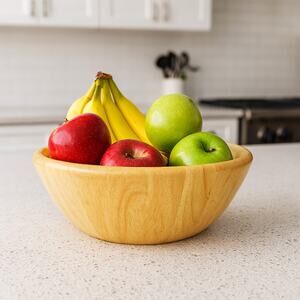 Dansk VTG Blonde Wood Serving / Salad Bowl – Danish Modern MCM Stamped Malaysia